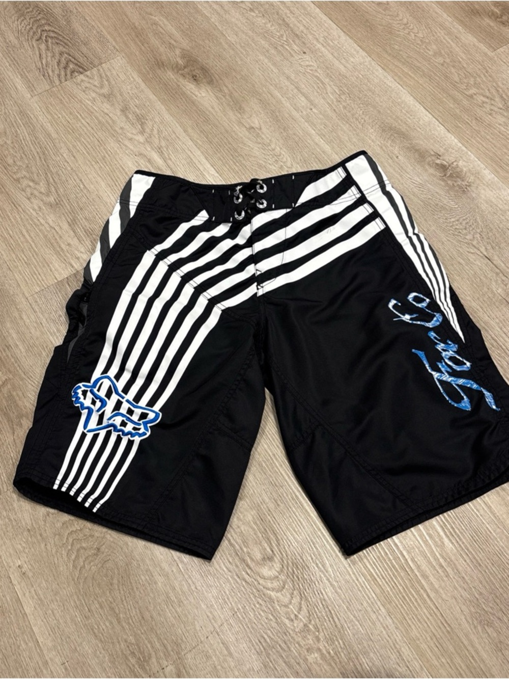 Fox Racing Boardshorts Men's 33 Surf Swim Embroidered Unlined Y2K Skater